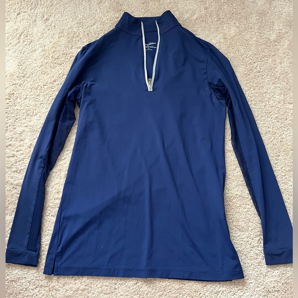Women’s Navy Blue Long Sleeve English Riding Shirt Tailored Sportsman